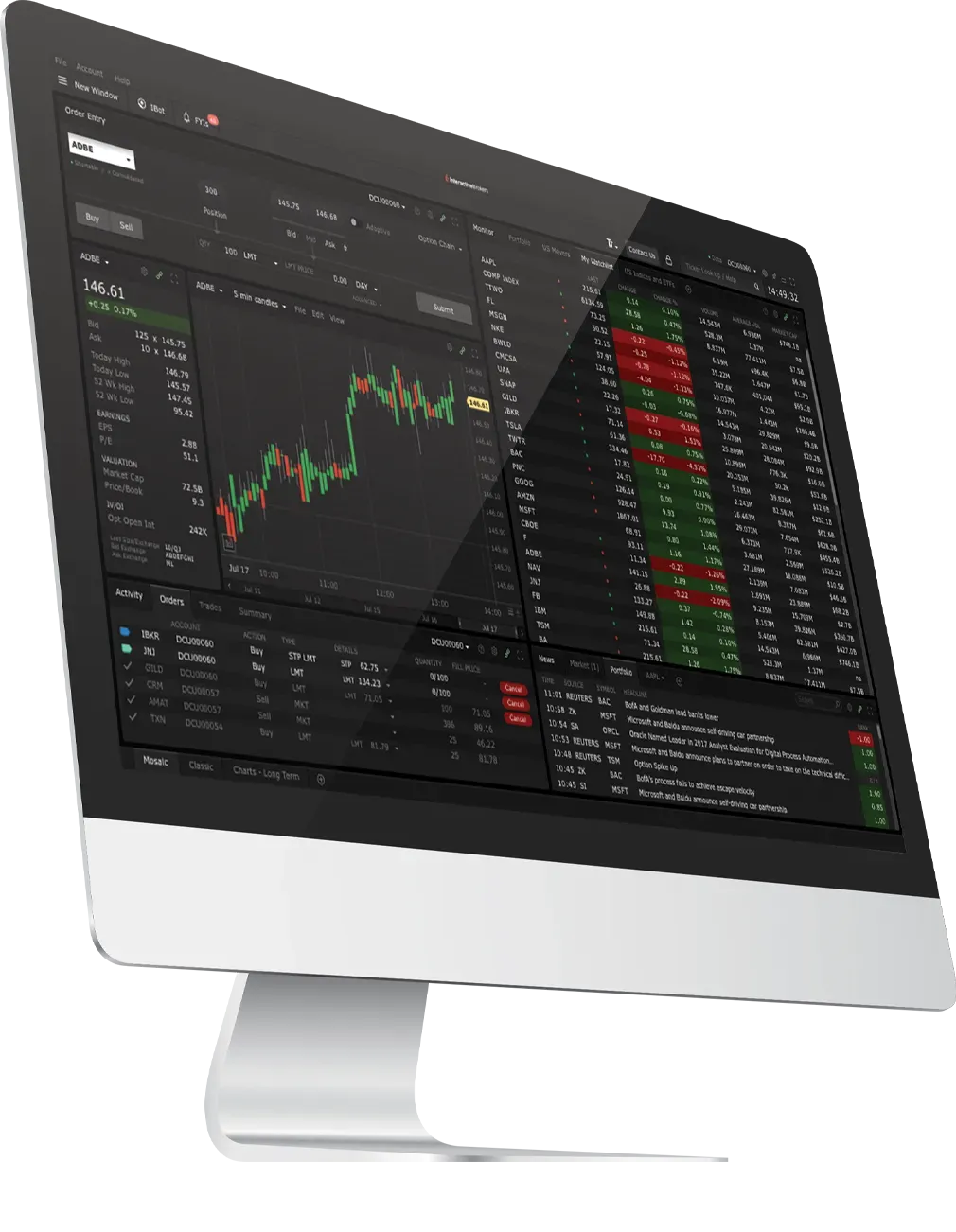 Desktop interface on a laptop